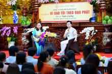 Ca sĩ Nam Cường giao lưu Khóa tu Tuổi trẻ hướng Phật chùa Giác Ngộ